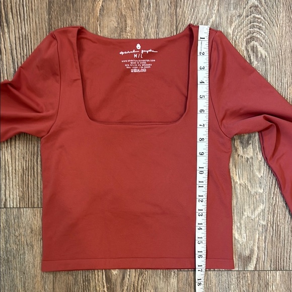 SPIRITUAL GANGSTER Shayla Seamless Long Sleeve in Rosewood Rose Women's Size M/L - Picture 6 of 9